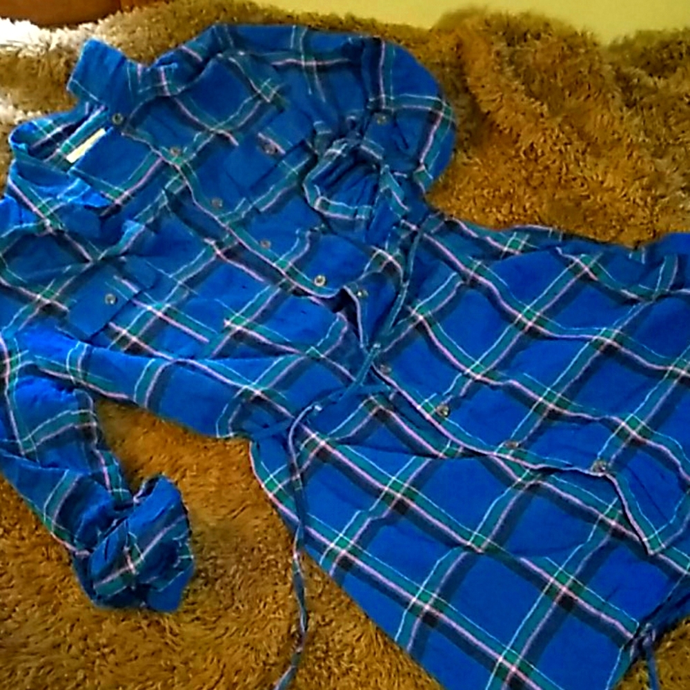 Flannel shirt dress
